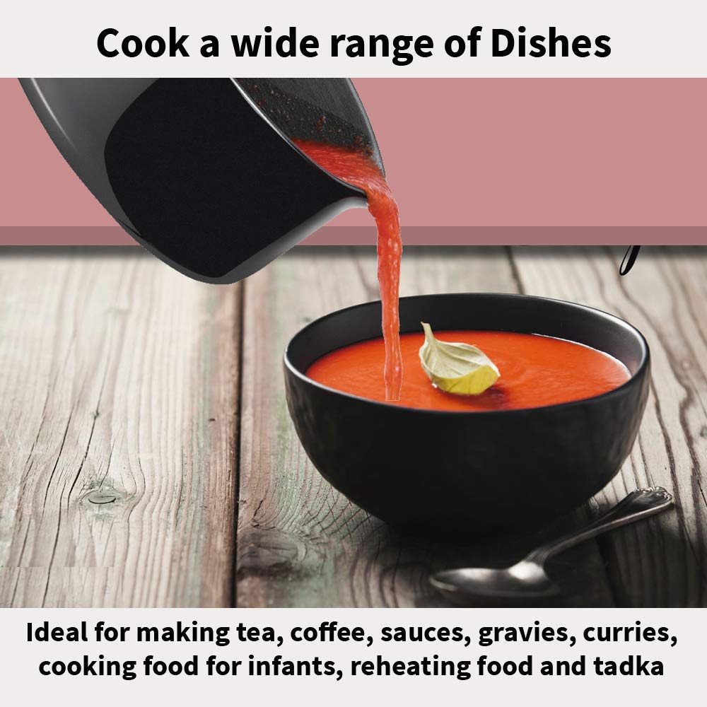 Hawkins Futura Hard Anodised Saucepan, Capacity 1 Litre, Diameter 14 Cm, Thickness 3.25 Mm, Black (As10) (Aluminium),Non-Stick, 1 Liter