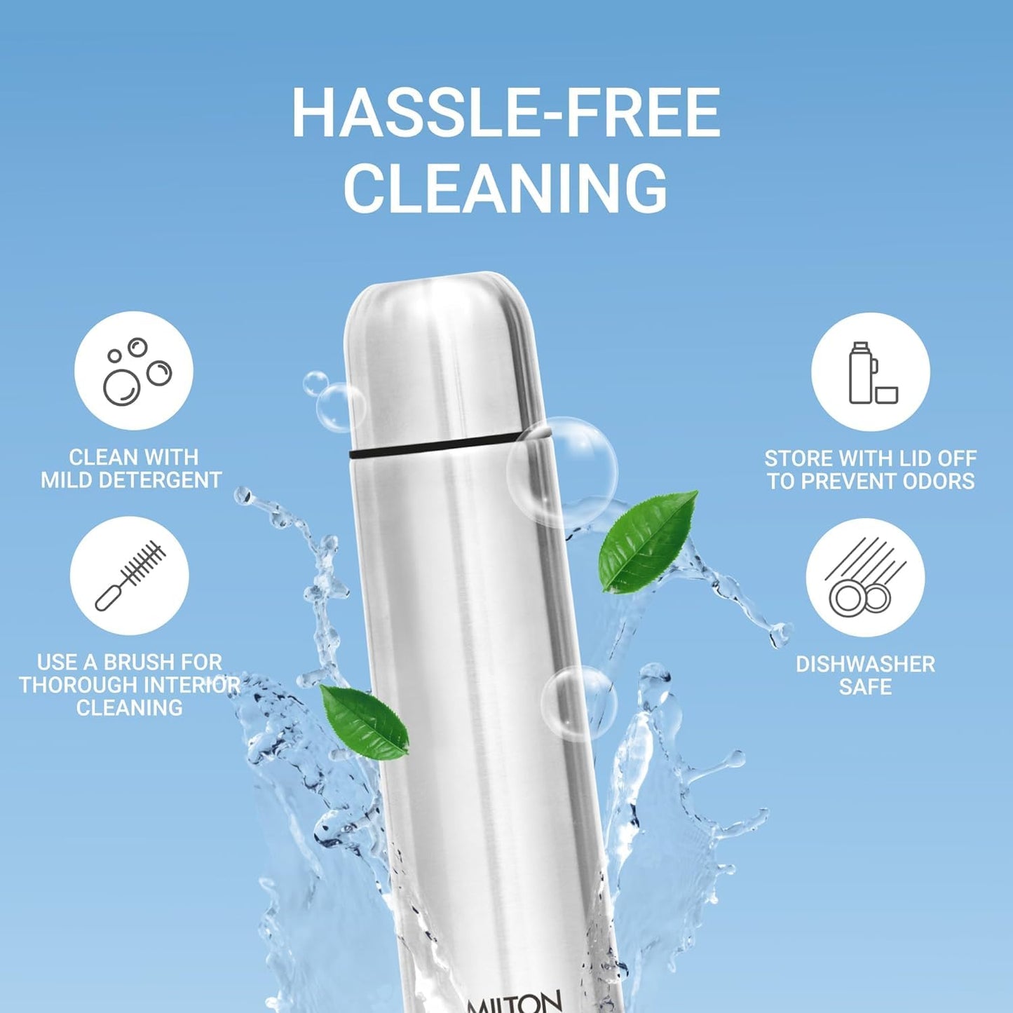 Milton Thermosteel Flip Lid Flask, 750 milliliters, Silver