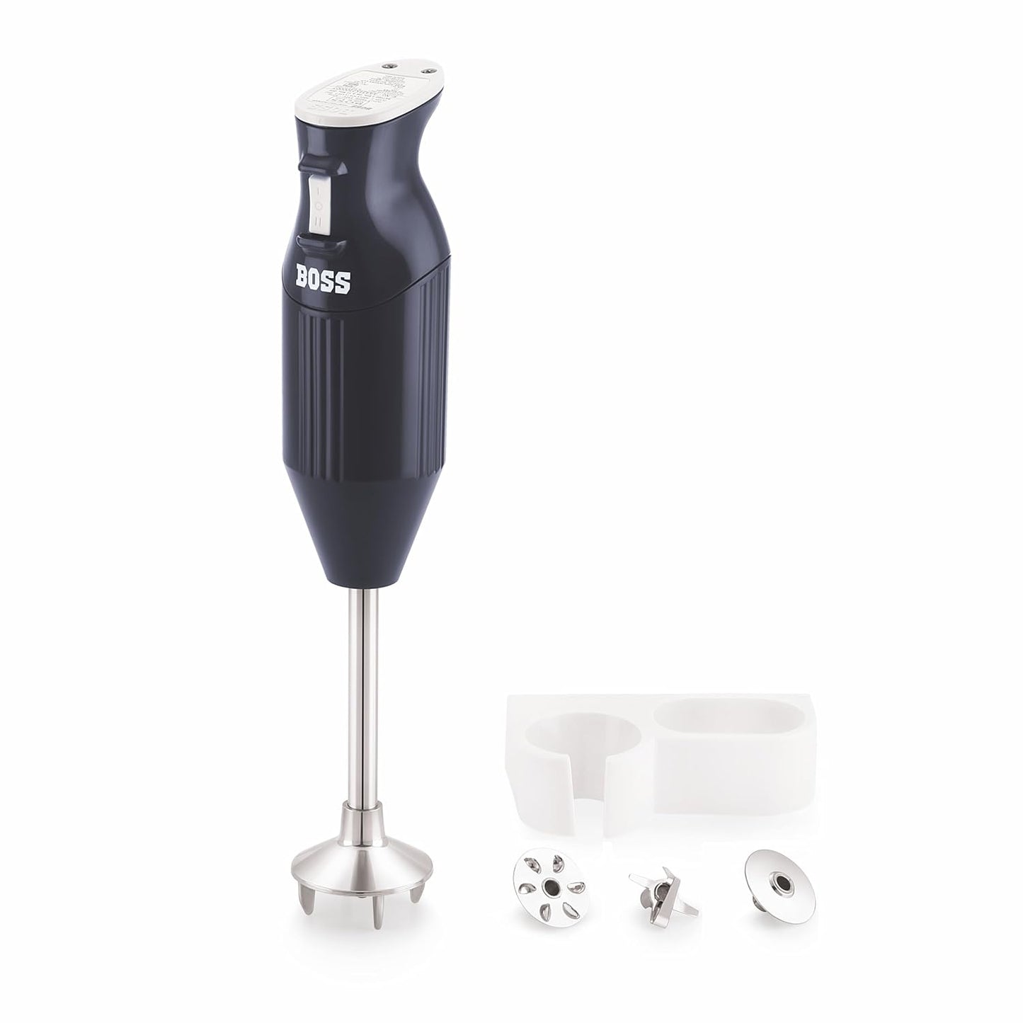 BOSS Stainless Steel B132 Portable Hand Blender 225W- Watt | Variable Speed Control | 3 Years Warranty | Easy To Clean And Store | Isi-Marked, Blue