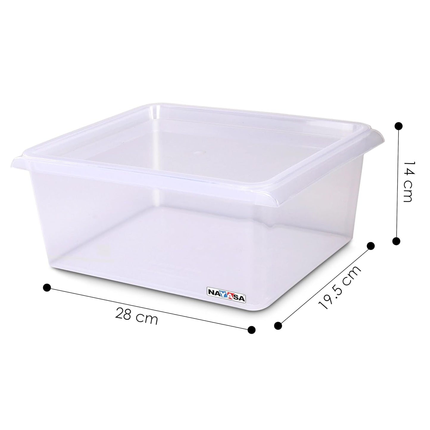 Nayasa Stack N Store Set Of 2 | 5 Ltrs | Plastic Storage Boxes With Lid | Side Handle | Stackable Boxes | Can Be Used For Multipurpose Storage | Strong And Durable Quality | Clear