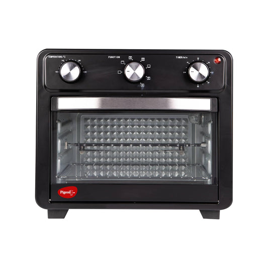 Pigeon by Stovekraft Air Fryer Oven 25L | 2-in-1 Appliance (OTG + Airfryer) | 1400 Watts | Air Fry, Bake, Broil, Toast, Defrost (Black) | With Rotisserie