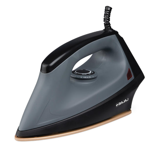 Bajaj Herculo Heavy Weight Dry Iron | 1100 W Heavy Weight Dry Iron | Duraglide Soleplate | Anti-Bacterial & Non-Stick Coating | 360 Degree Swivel Cord | 2-Yrs Warranty 【Black & Grey】