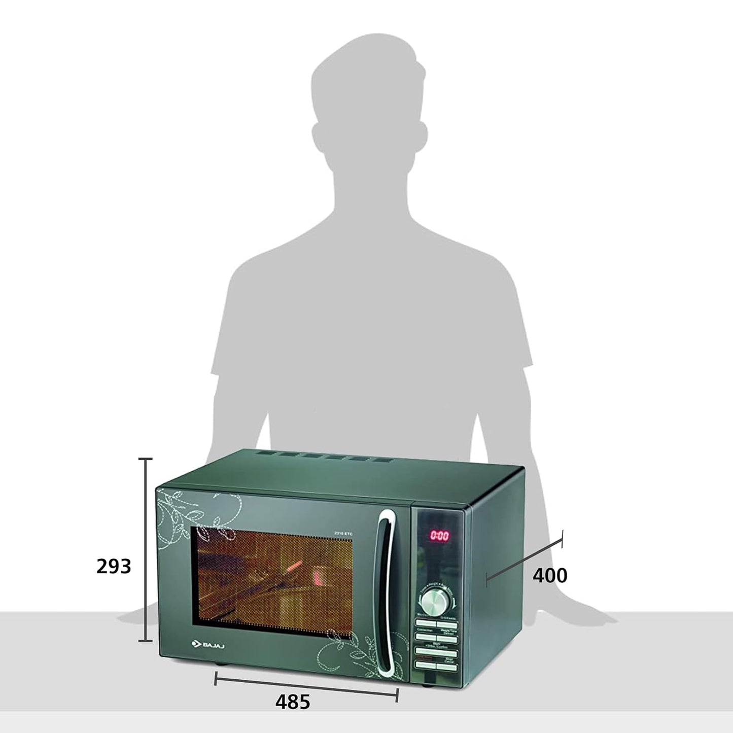 Bajaj 23 L Convection Microwave Oven (2310 ETC) (Silver), Free 1 Year warranty