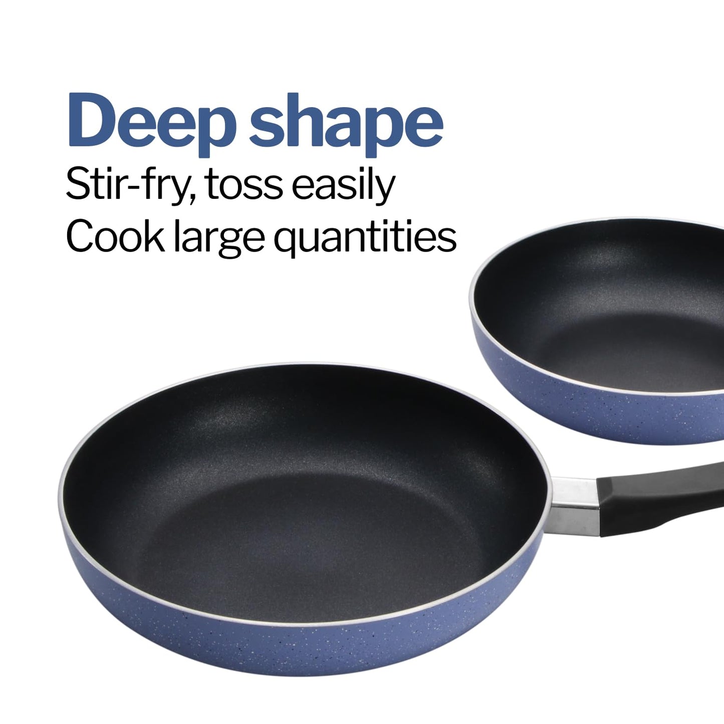 Hawkins Quik Frying Pan Set, Kitchen Gift Pack, 3 Piece Set of 20cm, 23cm and 25cm Fry Pans, Grey (IQFS)