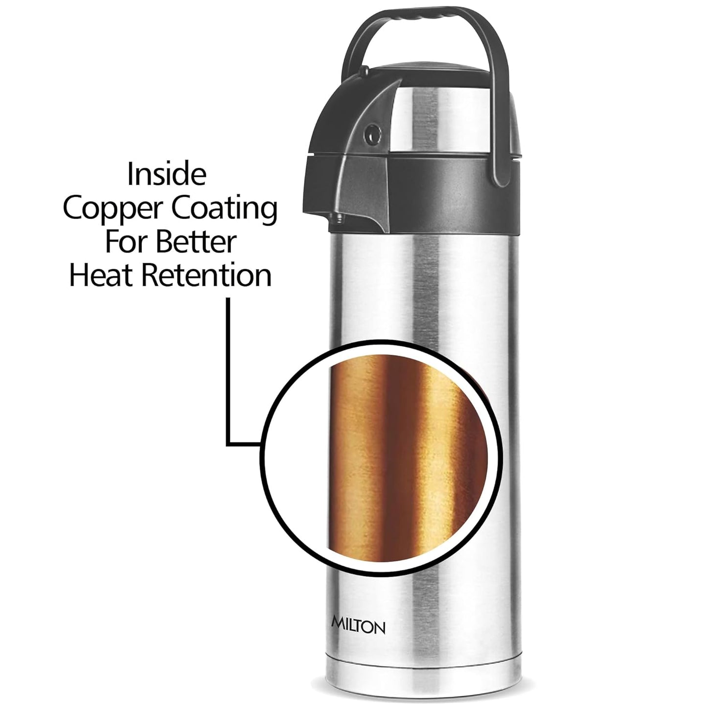 Milton Beverage Dispenser 4500 Stainless Steel for Serving Tea and Coffee, 4250 ml, Silver