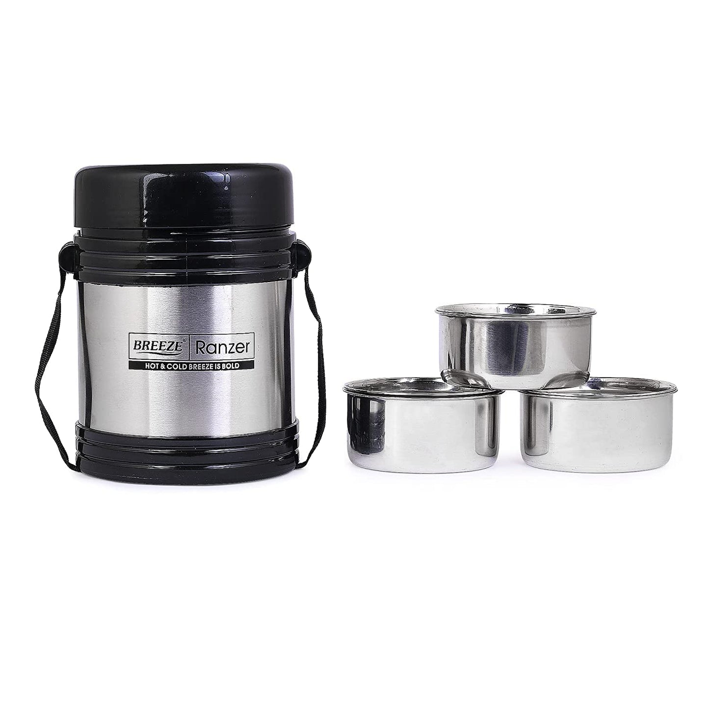 Breeze Ranzer 3 Steel Lunch Box Set of 3 containers