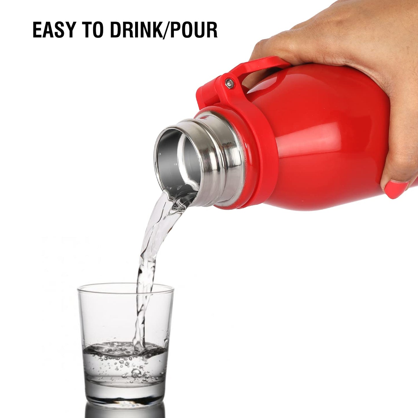 Cello Bentley Stainless Steel Flask, 800ml, Red | 24 Hours Hot and Cold Thermoflask | Leak Proof & Screw Top Lid | Ideal for Office, Gym, Home, Kitchen, Hiking, Trekking, Travel Bottle