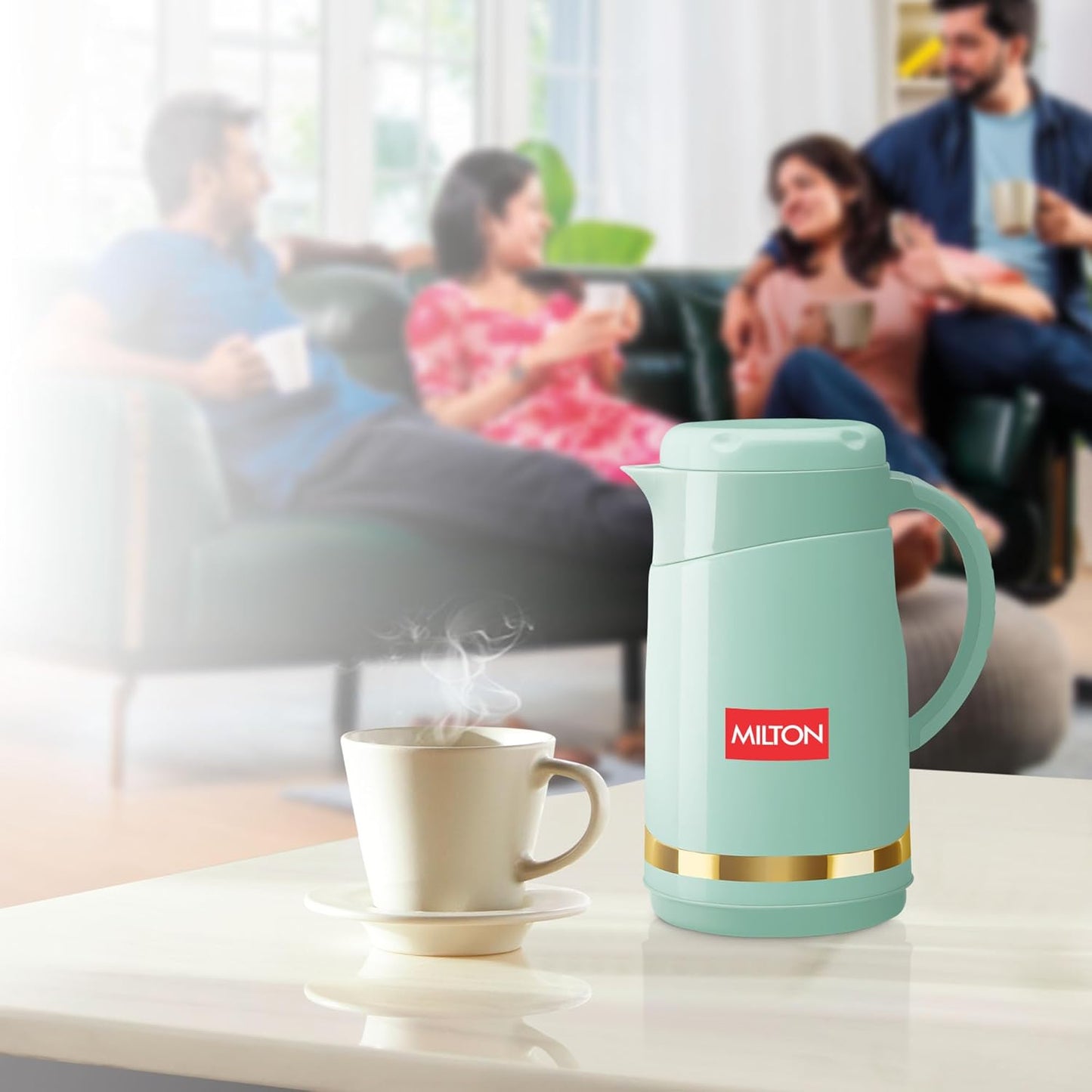 Milton Renova 750 Water Jug, PU Insulated Inner Stainless Steel Hot & Cold Jug, BPA Free, Leak Proof, 750 ml, Light Green, Ideal for Tea, Coffee, Water, Hot Beverages