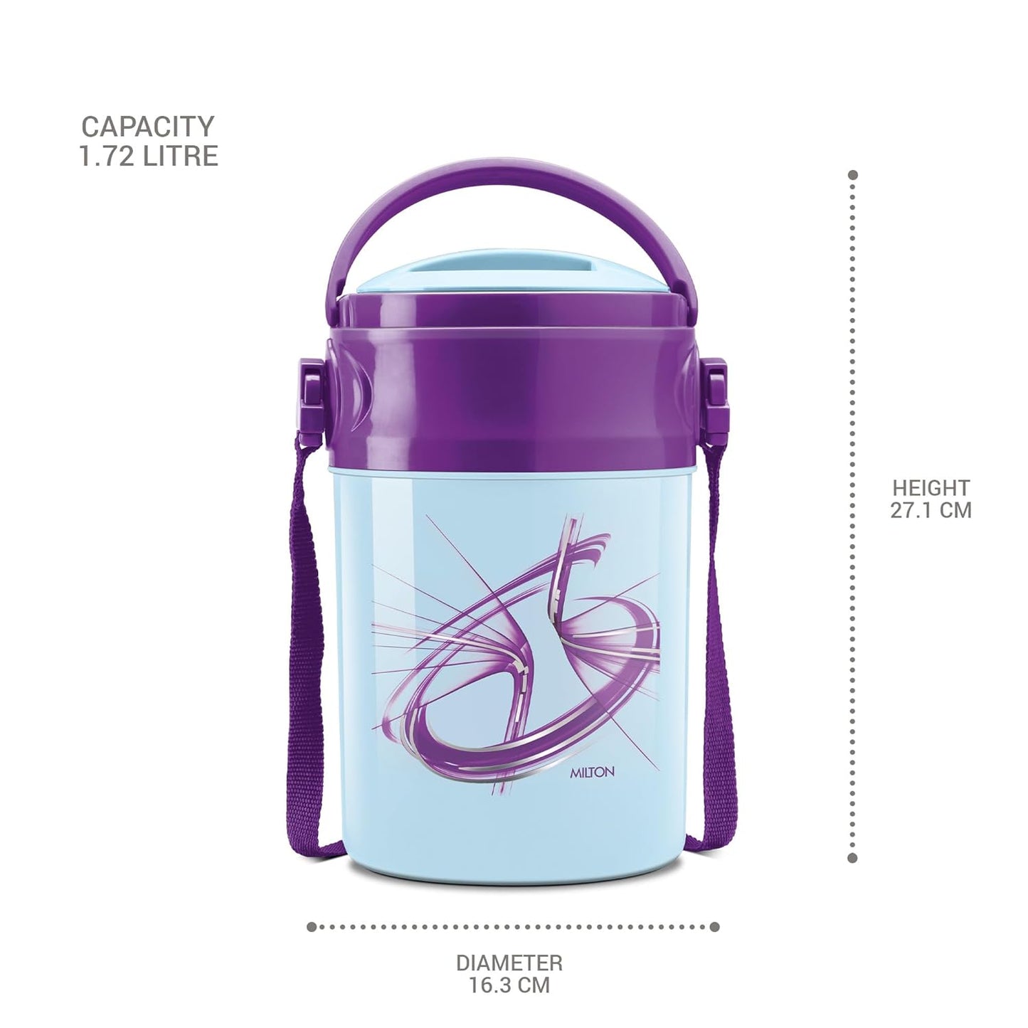 MILTON Odyssey Insulated Tiffin, 4 Stainless Steel Containers, 380 ml Each and 1 Papad Box, 200 ml, Blue | PU Insulated | Food Grade | Easy to Carry | Hot & Cold | Office | Outdoors | Food Grade