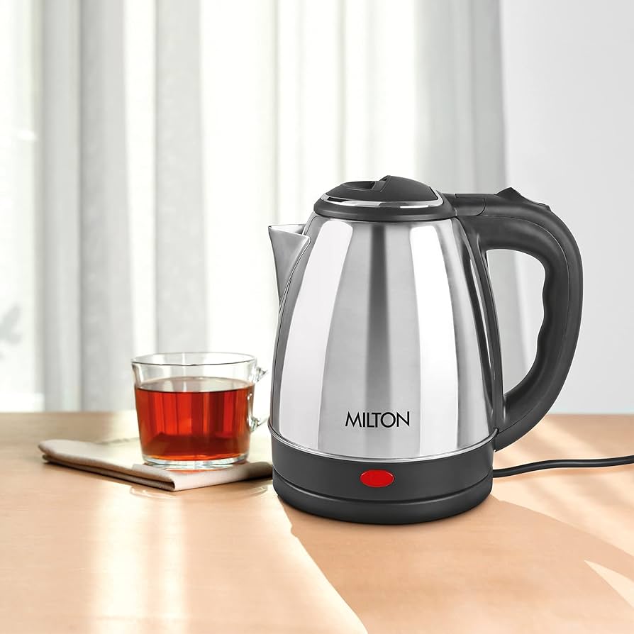 Milton Insta 1.5L Electric Kettle – Stainless Steel Body, 1500W Fast Boil, Auto Shut-Off, 360° Swivel Base