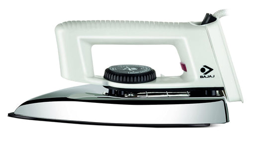 Bajaj Popular Light Weight 1000W Dry Iron | Advance Soleplate And Anti-Bacterial German Coating Technology | 360 Degree Swivel Cord | Cool Touch Handle | 2-Yrs Warranty 【White】