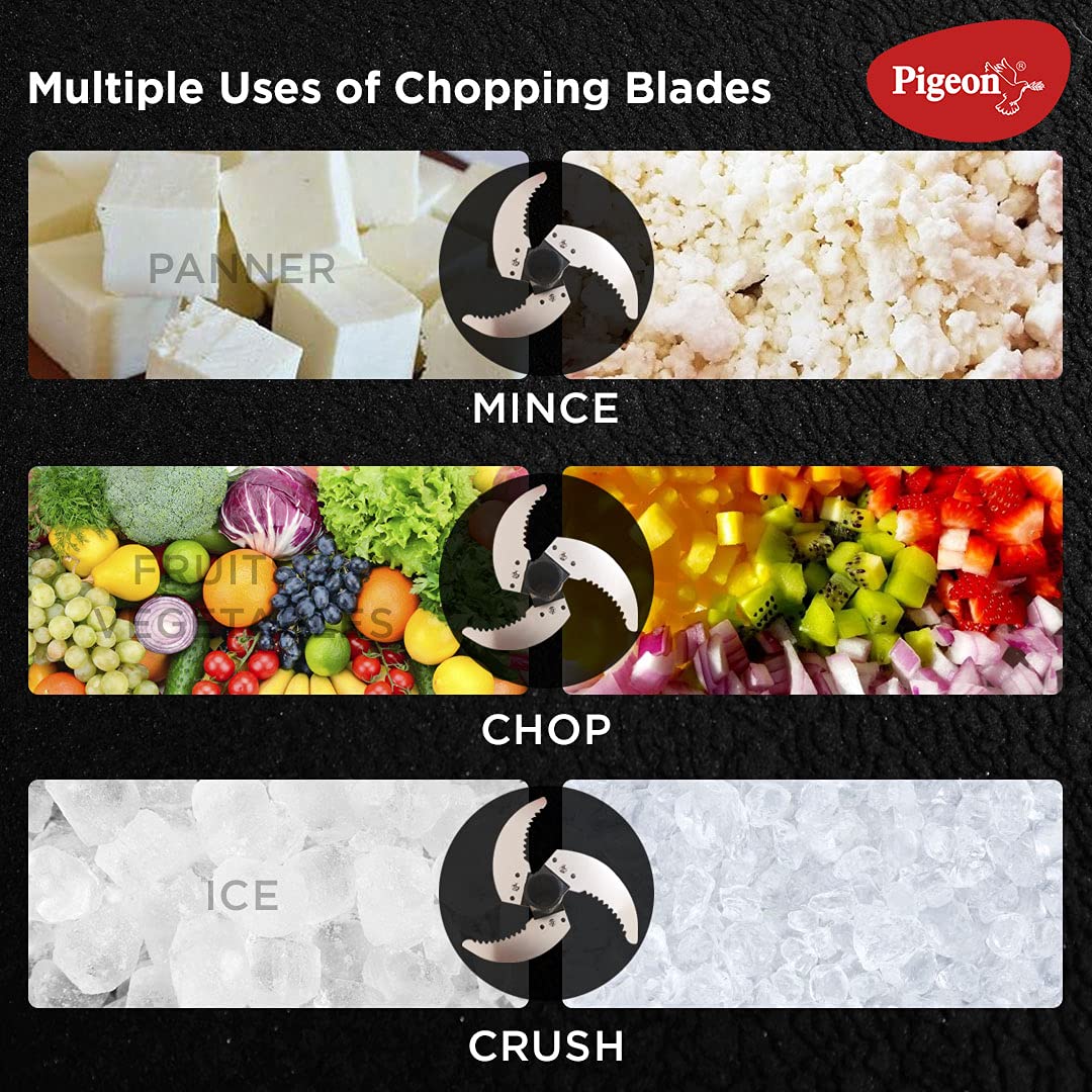 Pigeon by Stovekraft Tornado Turbo Manual Chopper | Food Processor 1.5 L Used for Chopping, Atta Kneader, Slicing, Shredding and Whipping - Green, Large