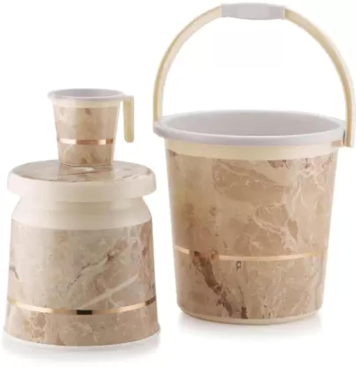 Liza Orry - 11 pcs Bathroom Accessories Set Plastic Bath Set Bathroom 20 LTR. Bucket, 1 LTR. Mug Combo Set for Home Bathroom Set. (Assorted Colours)