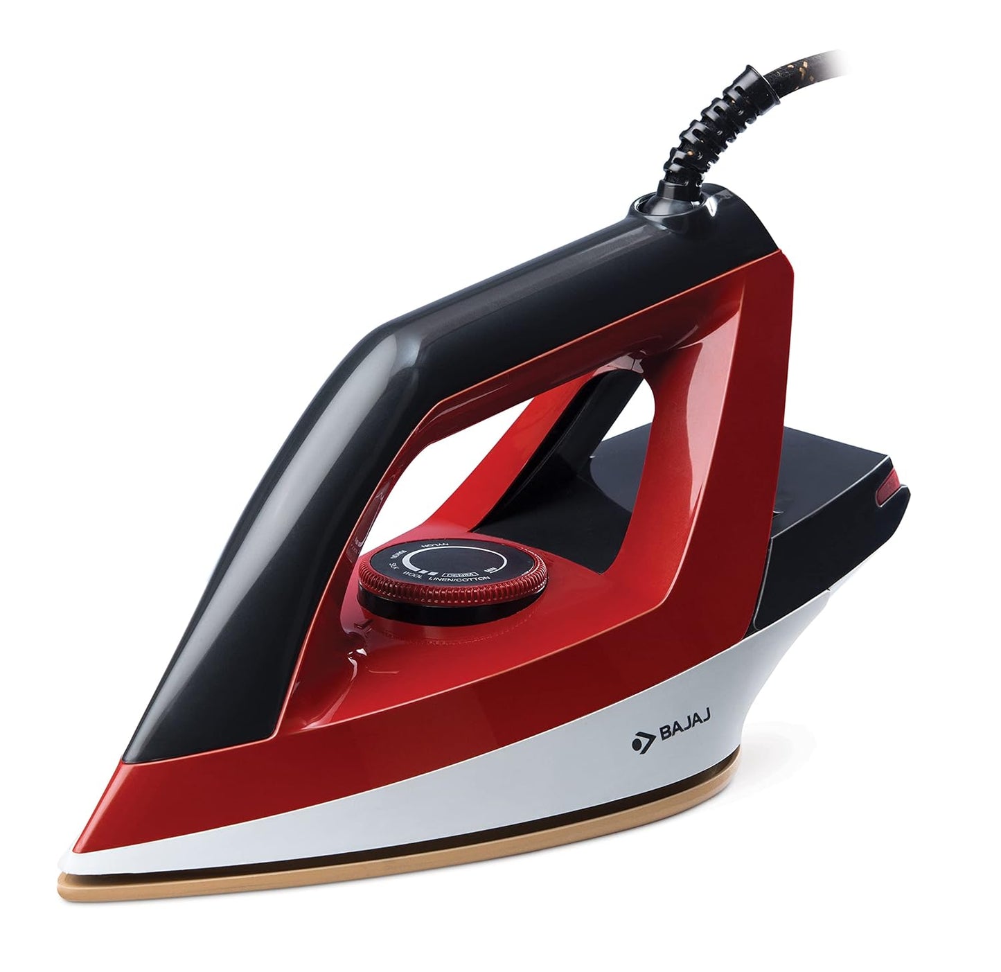 Bajaj Splendora 1100 Watts Dry Iron | German Coating Technology | Large LED Indicator | 360 Degree Swivel Cord | Cool Touch Body | 2-Yrs Warranty 【Red & Black】