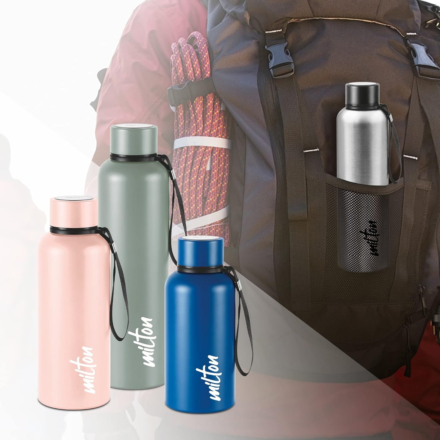 Milton Aura 750 Thermosteel Bottle, 750 ml, Black | 24 Hours Hot and Cold | Easy to Carry | Rust Proof | Leak Proof | Tea | Coffee | Office| Gym | Home | Kitchen | Hiking | Trekking | Travel Bottle