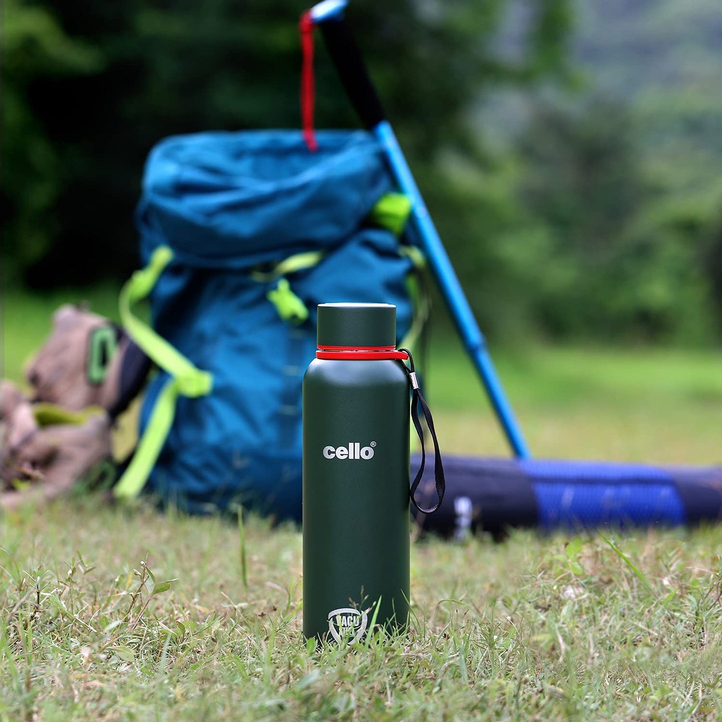 Cello Kent Stainless Steel Flask with DTP Coating, 900ml, Military Green | Prolonged Hours Hot and Cold Thermosteel Bottle | Flask for tea coffee | Ideal for Office, Gym, Home, Hiking, Travel Bottle