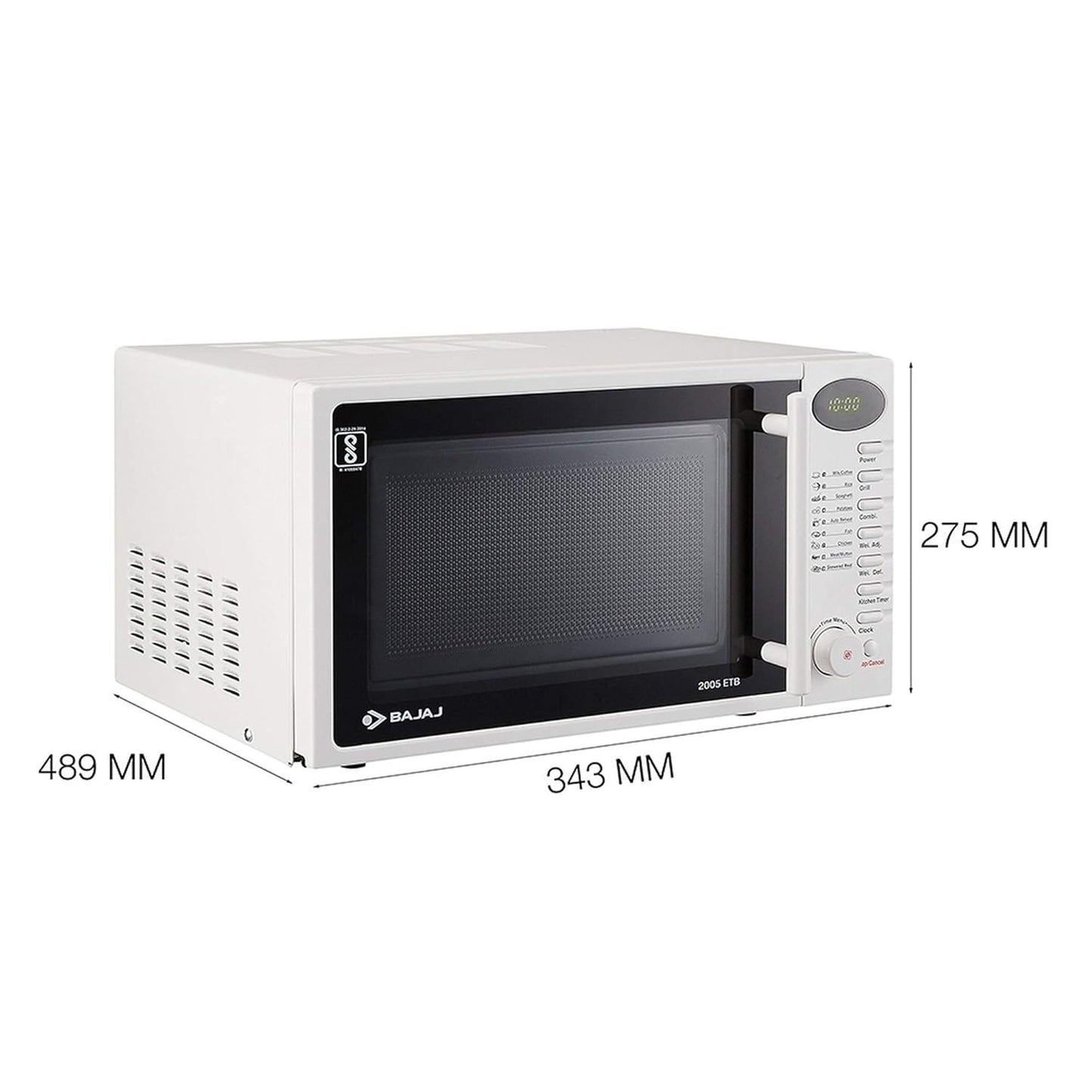 Bajaj 20 Litres Grill Microwave Oven with Jog Dial (2005 ETB, White)