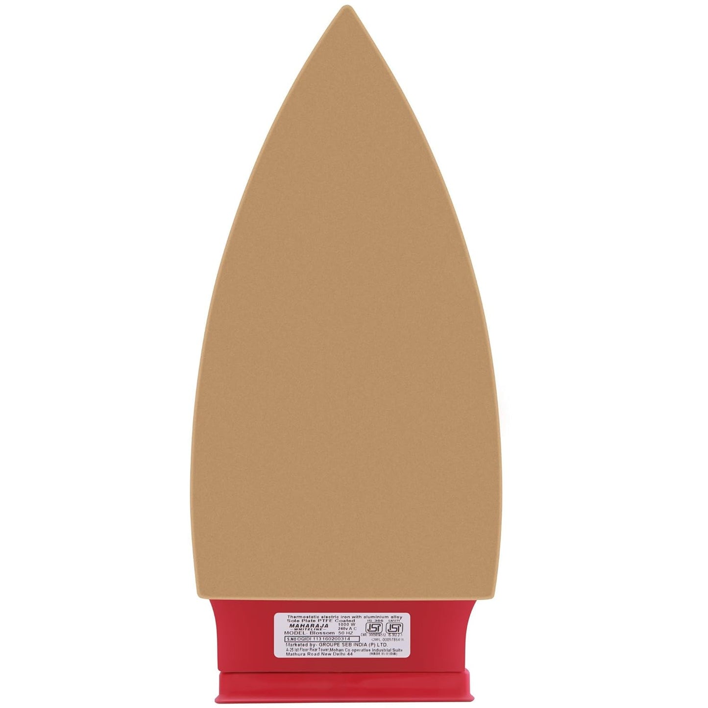 Maharaja Whiteline Blossom Di- 113 1000-Watt Dry Iron, Standard, Red ABS