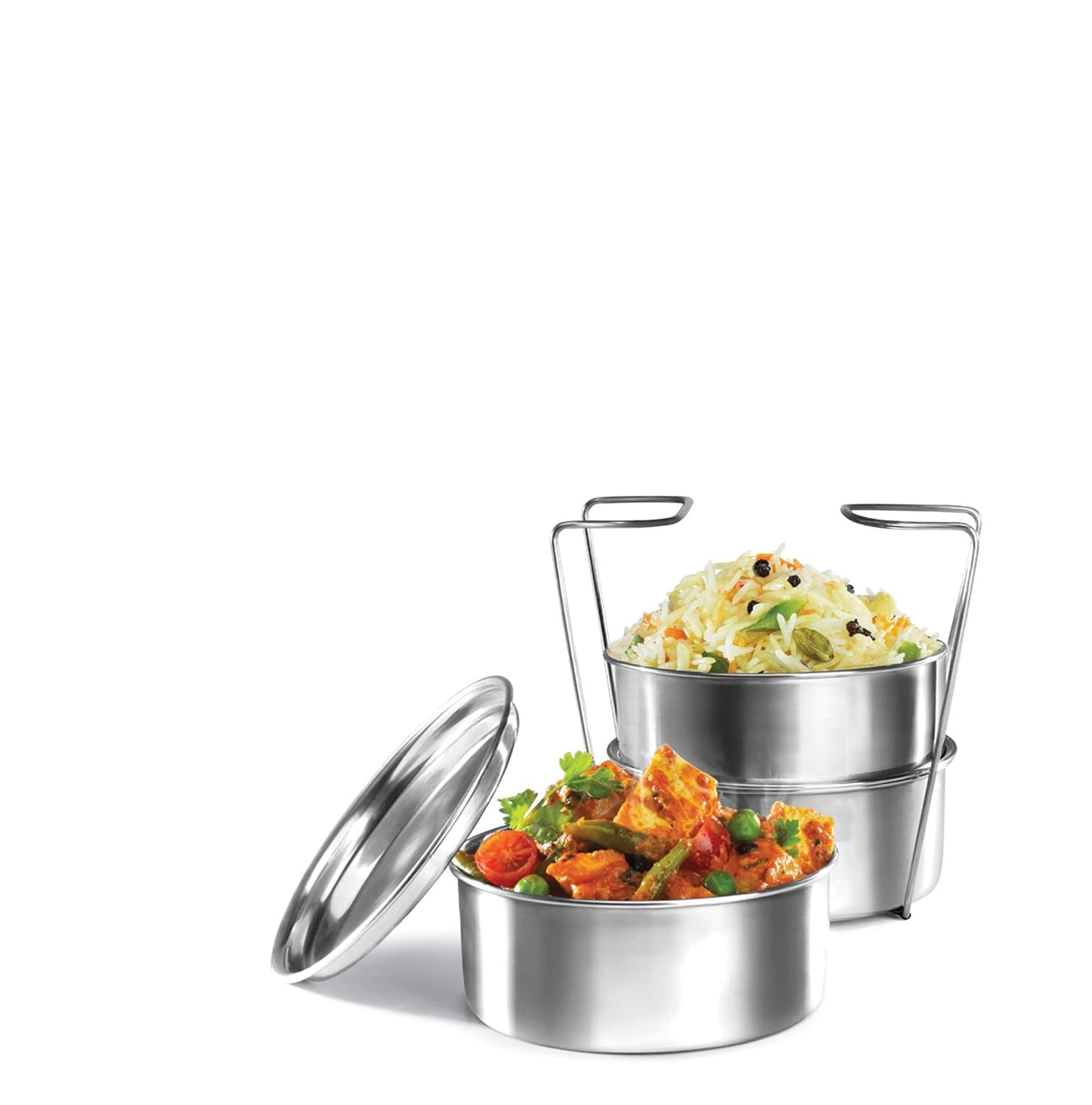 Milton Glint 3 Thermosteel Insulated Stainless Steel Tiffin Box, 900 ml, Steel Plain