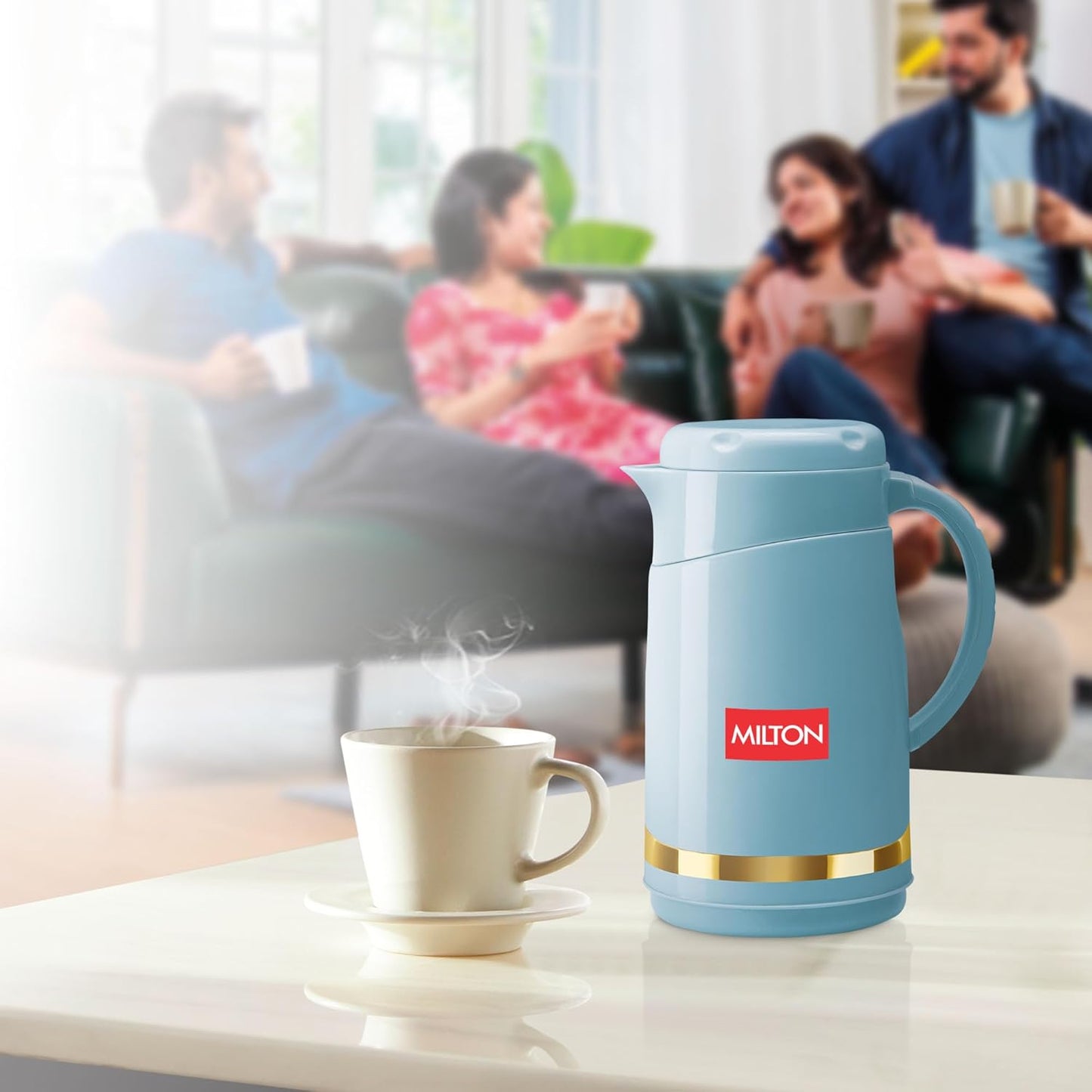 Milton Renova 750 Water Jug, PU Insulated Inner Stainless Steel Hot & Cold Jug, BPA Free, Leak Proof, 750 ml, Special Blue, Ideal for Tea, Coffee, Water, Hot Beverages