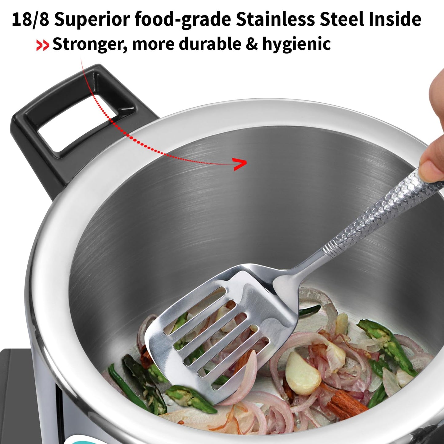Hawkins Classic 5 Litre Tri-Ply Pressure Cooker, Triply Stainless Steel Inner Lid Cooker, Silver (SSTCL50)