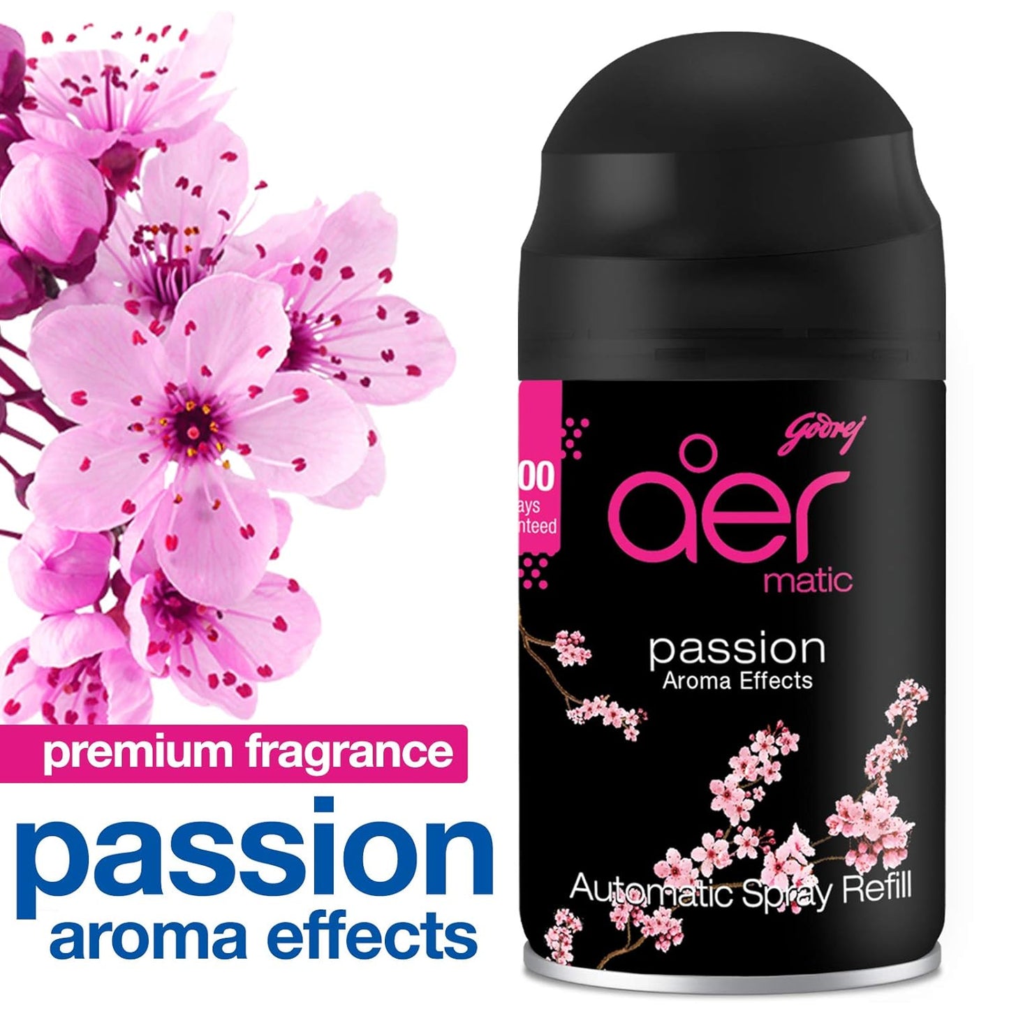 Godrej aer Matic Refill - Automatic Room Fresheners | Passion | 2200 Sprays Guaranteed | Lasts up to 60 days (225ml)