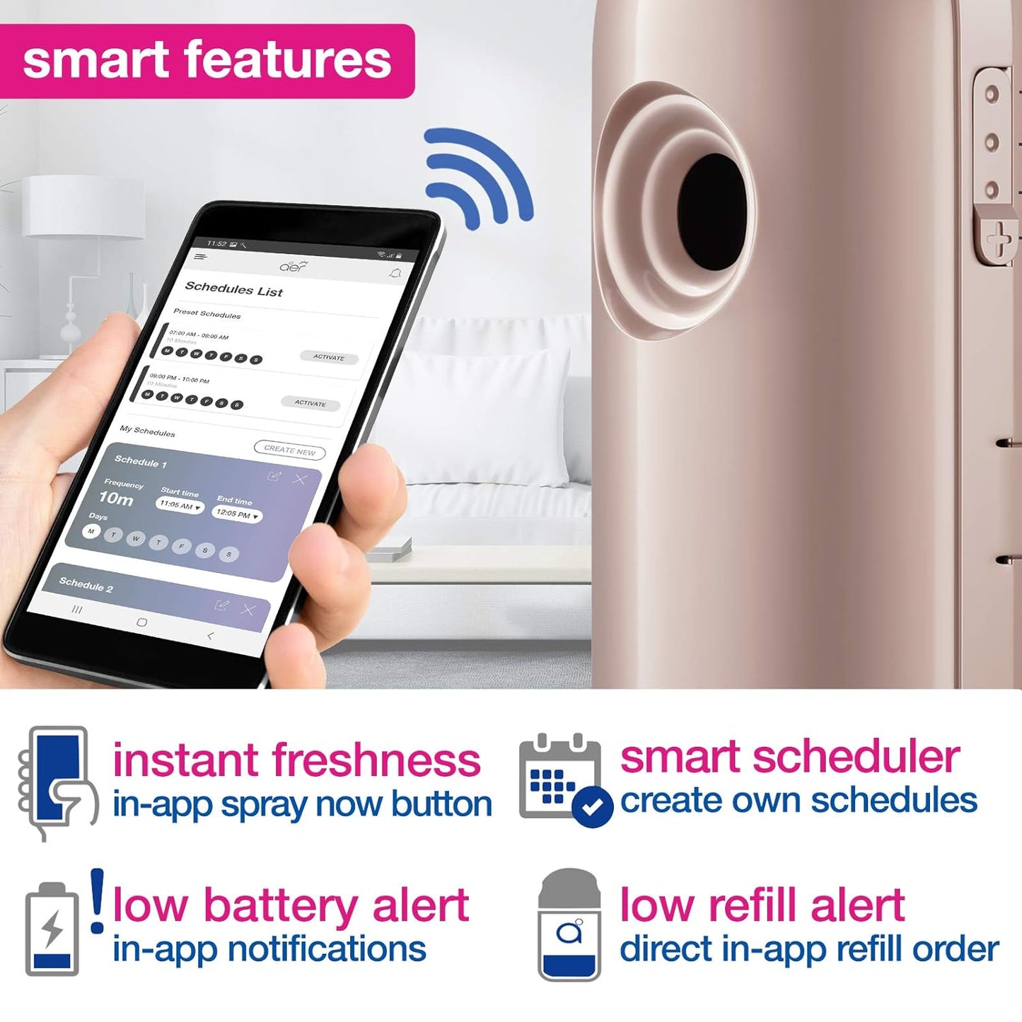 Godrej aer Matic Refill - Automatic Room Fresheners | Passion | 2200 Sprays Guaranteed | Lasts up to 60 days (225ml)