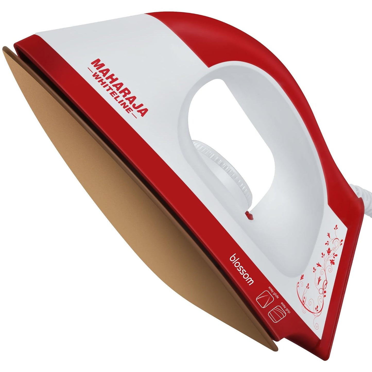 Maharaja Whiteline Blossom Di- 113 1000-Watt Dry Iron, Standard, Red ABS