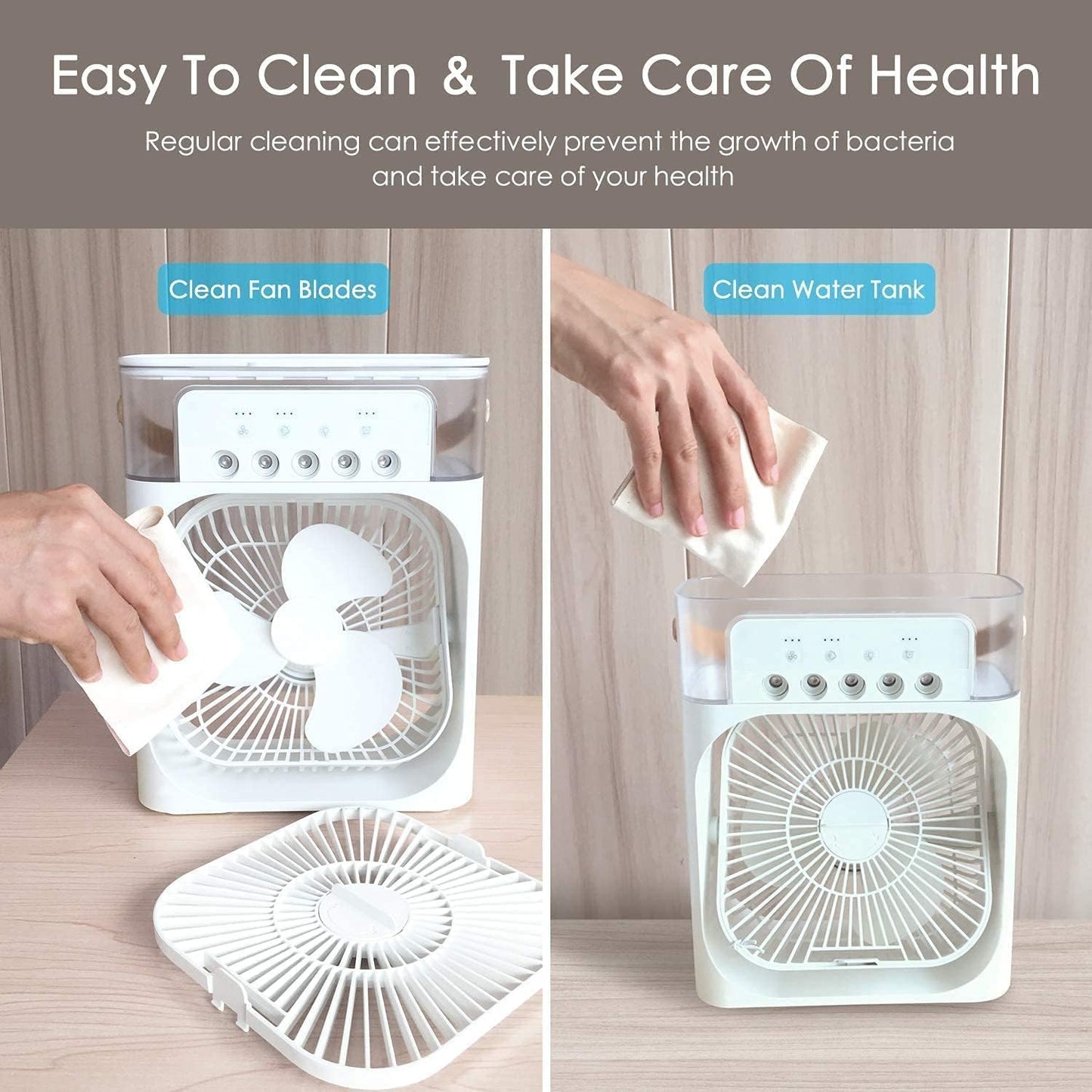 Mini Cooler for Room Cooling AC Portable Mini Fan Artic Cooler with 7 Colors LED Light, 1/2/3 H Timer, 3 Wind Speeds and 3 Spray Modes for Office,Home,Dorm,Travel1(Multicolor)