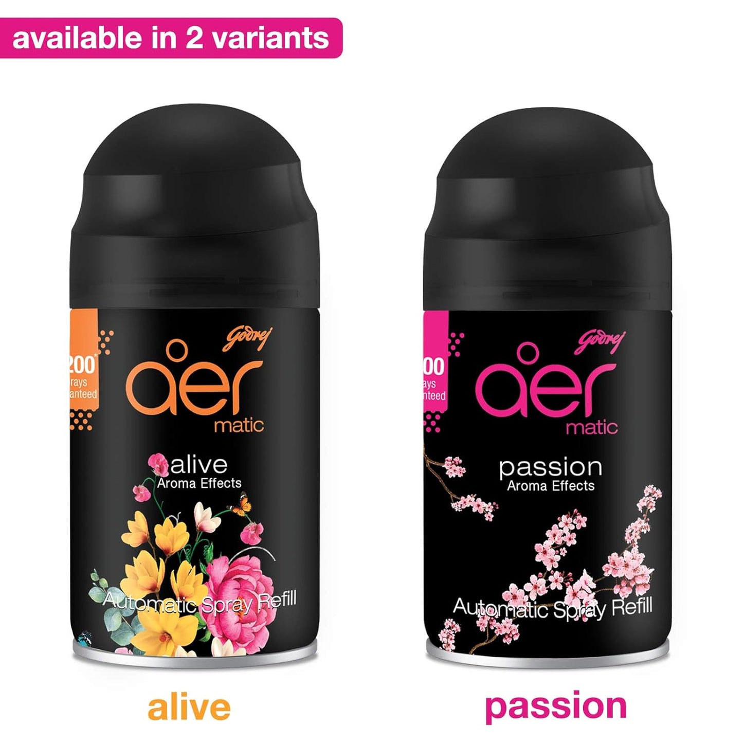 Godrej aer Matic Refill - Automatic Room Fresheners | Passion | 2200 Sprays Guaranteed | Lasts up to 60 days (225ml)