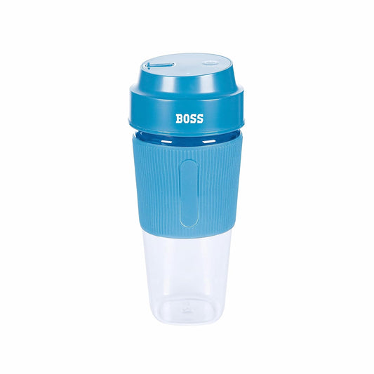 BOSS USB Portable Blender Bottle for Smoothie, Milk Shakes and Juice, USB Rechargeable Battery with 30 Watt Motor, 500 ML, built-in Jar, Blue