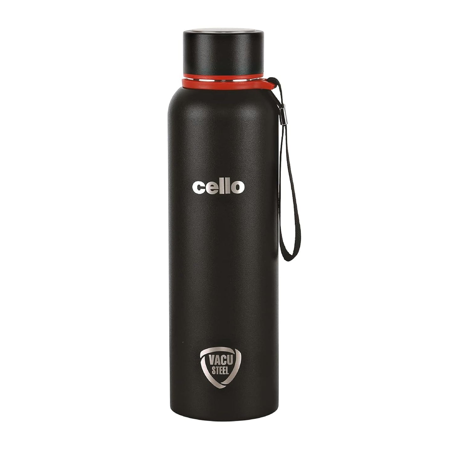 Cello Kent Stainless Steel Flask with DTP Coating, 900ml, Black | Prolonged Hours Hot and Cold Thermosteel Bottle | Flask for tea coffee | Ideal for Office, Gym, Home, Kitchen, Hiking, Travel Bottle