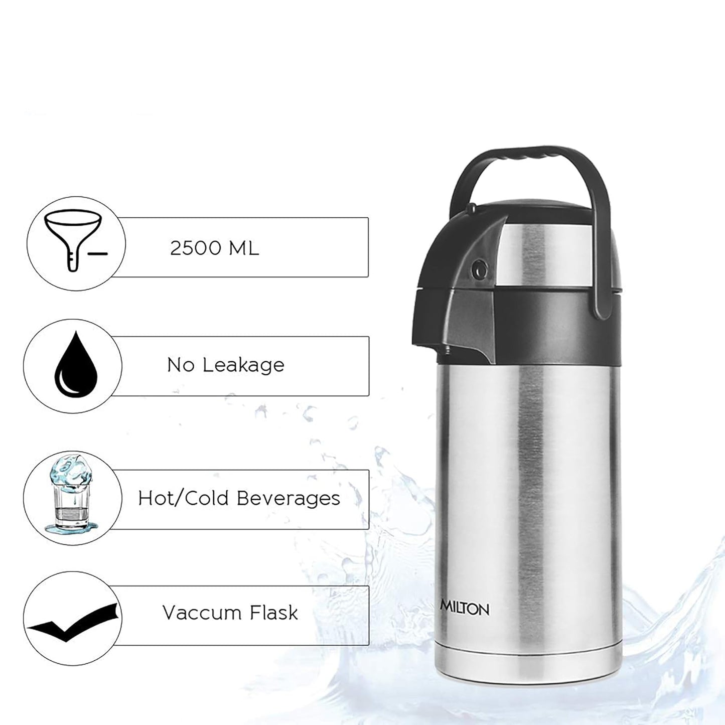 Milton Beverage Dispenser 2500 Flask,Steelplain