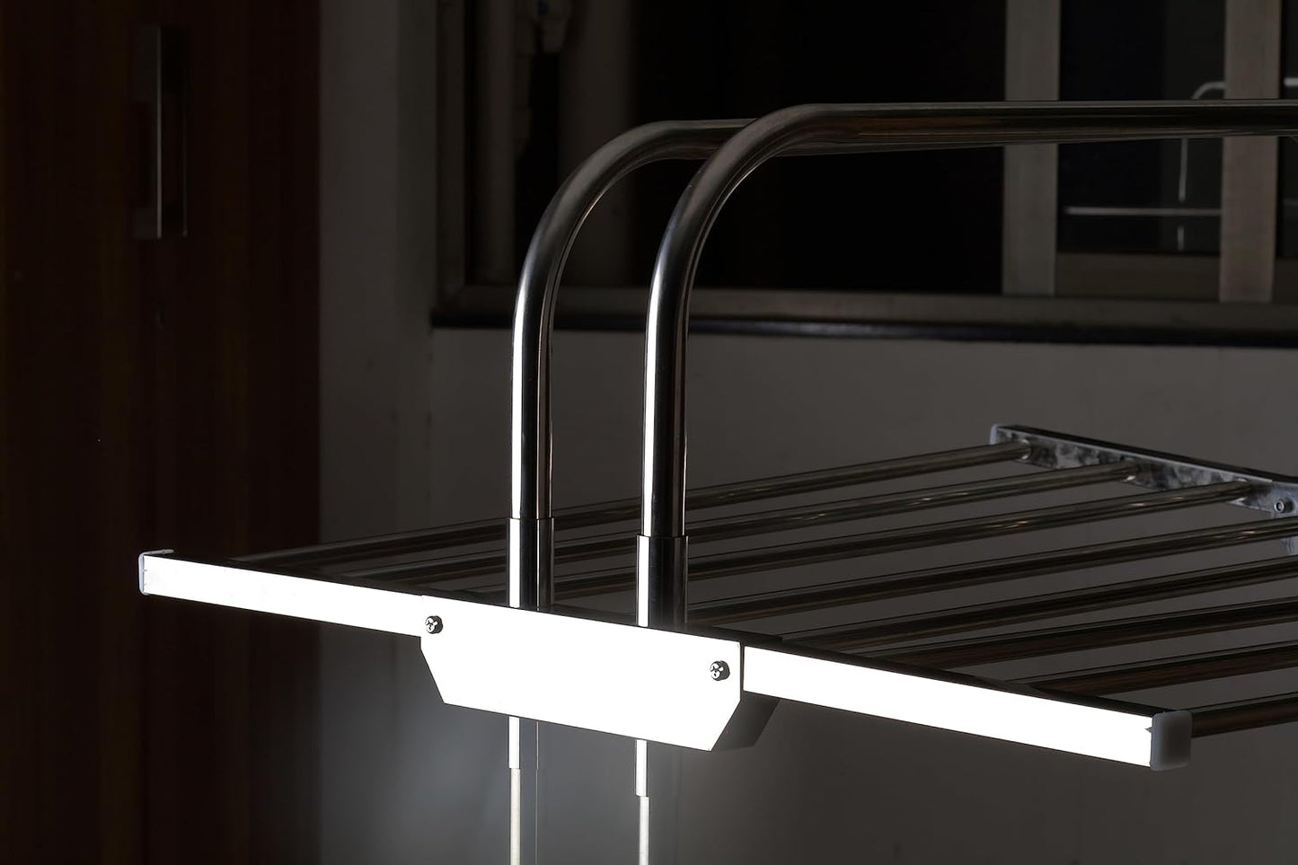 Stainless Steel Folding Extra Large 3 Tier Bedroom Outdoor Clothes Drying Rack Airer Laundry Dryer Rack Floor Standing Clothes Hangers with Wheels Cloth Shoes Hanger