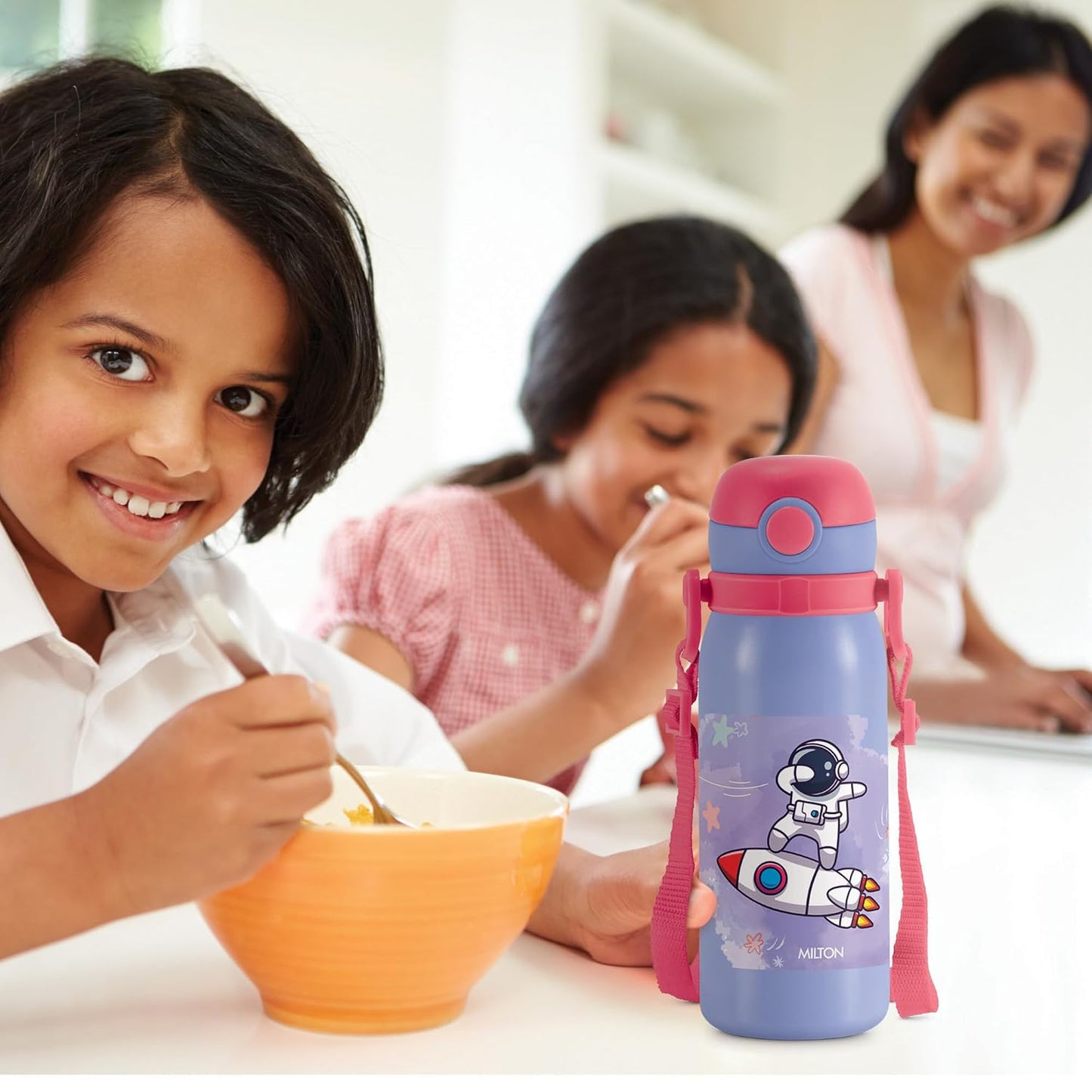 MILTON Torque 650 Astronaut Stainless Steel Kids Water Bottle, 630 ml, Purple