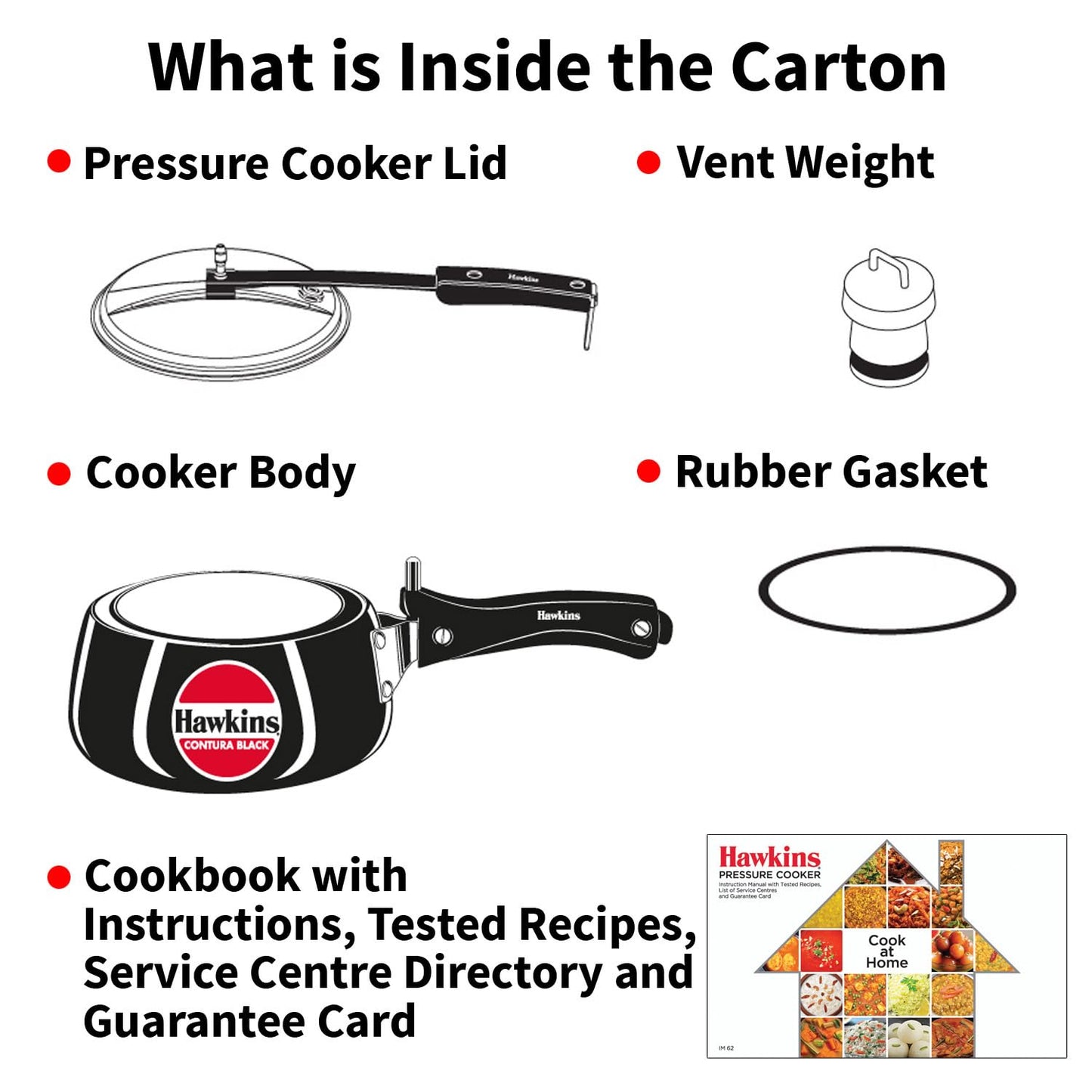 Hawkins Contura Black 1.5 litre Pressure Cooker