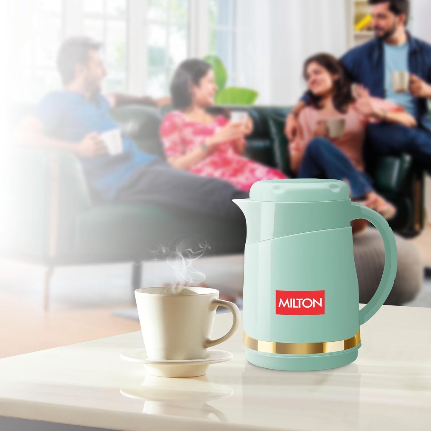 Milton Renova 500 Water Jug, PU Insulated Inner Stainless Steel Hot & Cold Jug, BPA Free, Leak Proof, 500 ml, Light Green, Ideal for Tea, Coffee, Water, Hot Beverages