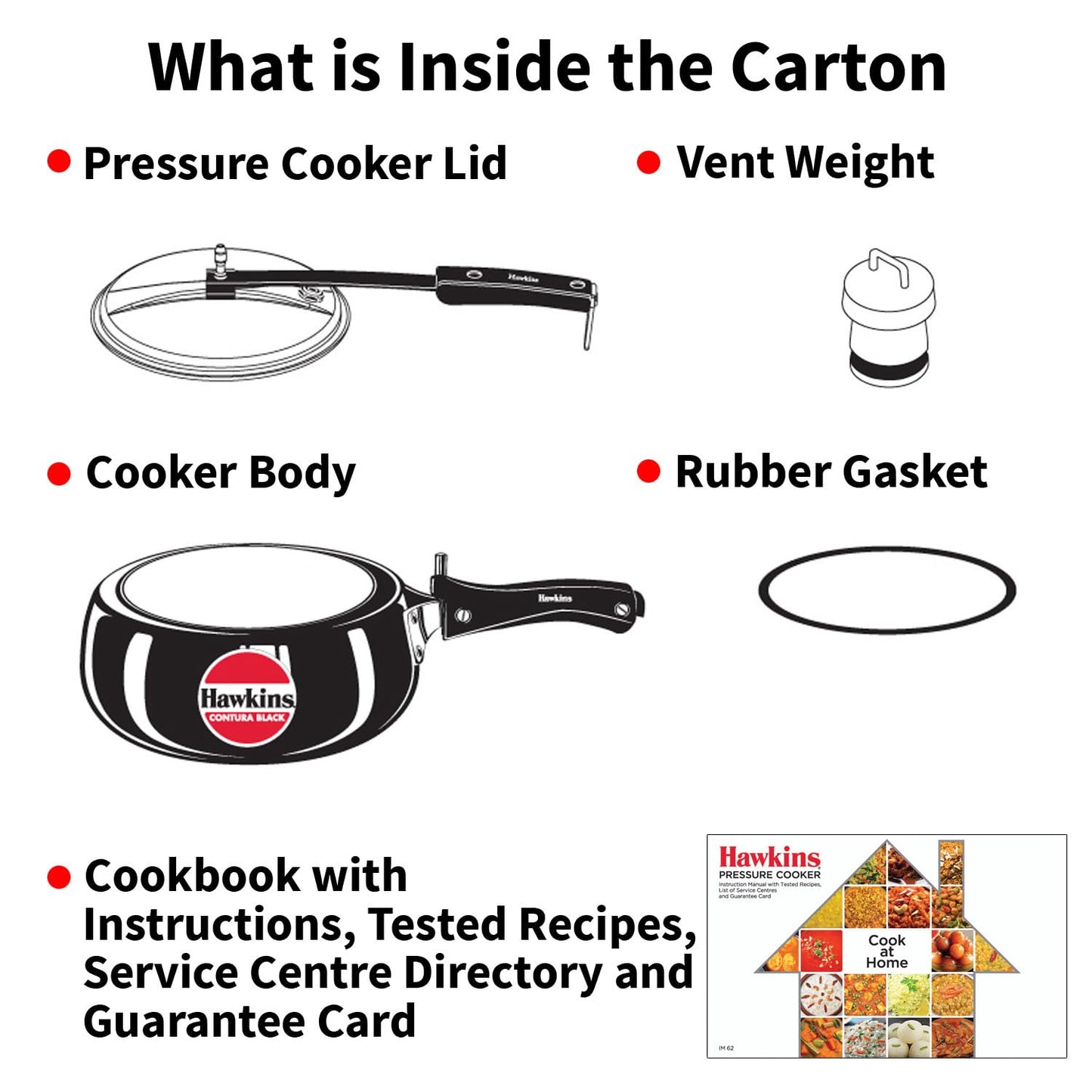 Hawkins 3.5 Litre Contura Black Pressure Cooker, Hard Anodised Inner Lid Cooker, Handi Cooker, Black (CB35)