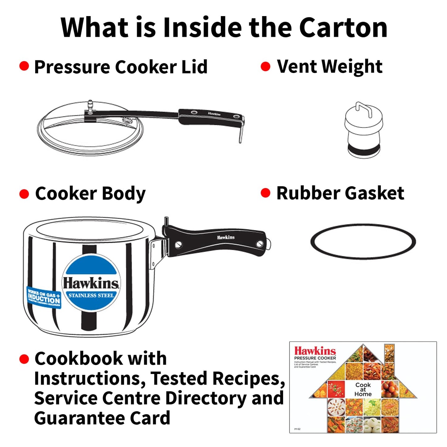 Hawkins 3 Litre Pressure Cooker, Stainless Steel Inner Lid Cooker, Tall Design Cooker, Induction Cooker, Silver (Hss3T), 3 Liter