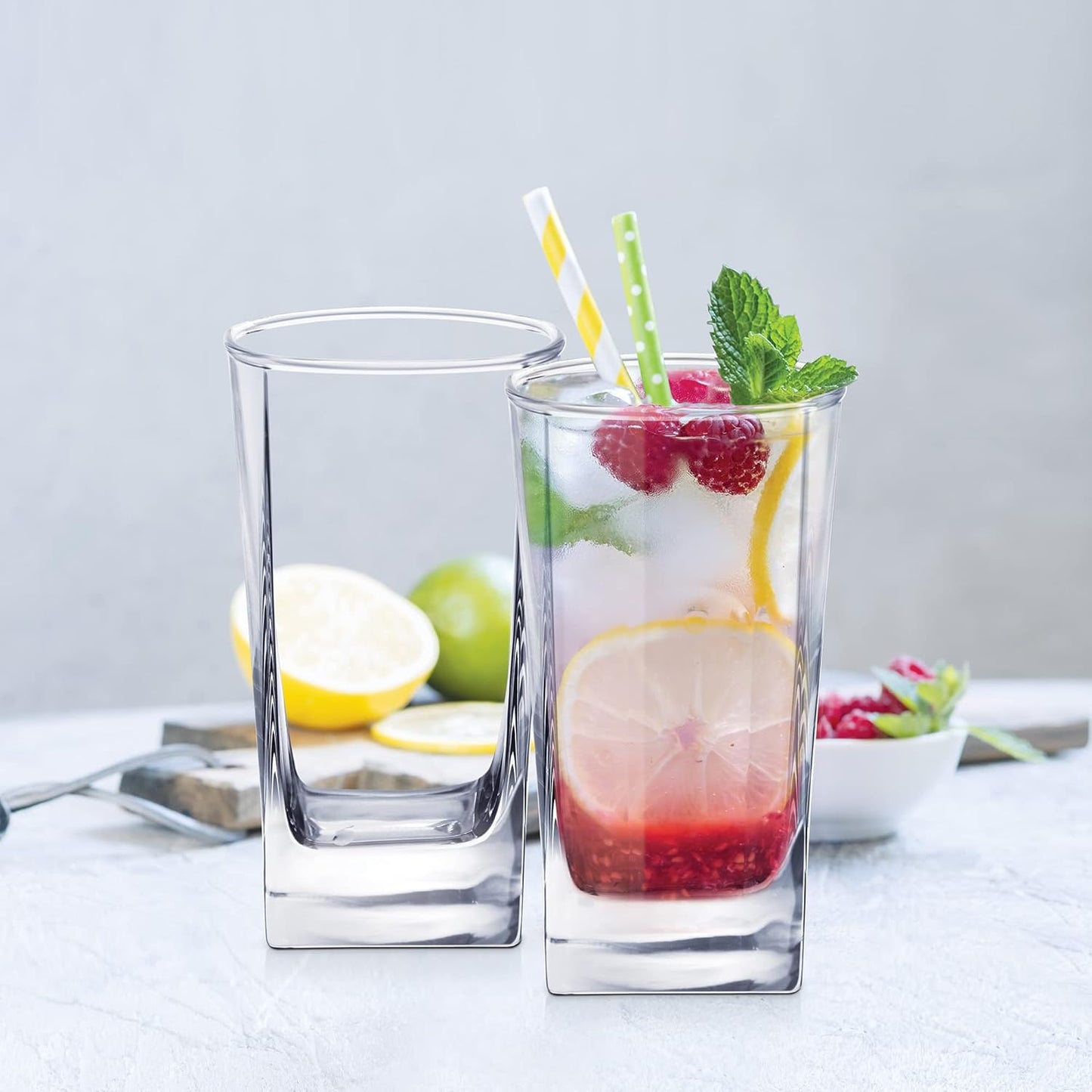 Treo By Milton Atlas Cool Glass Tumbler Set of 6, 213 ml Each, Transparent | Dishwasher Safe| Serve Whiskey | Wine | Juices | Cold Drinks | Water | Cocktails | Mixed Drinks