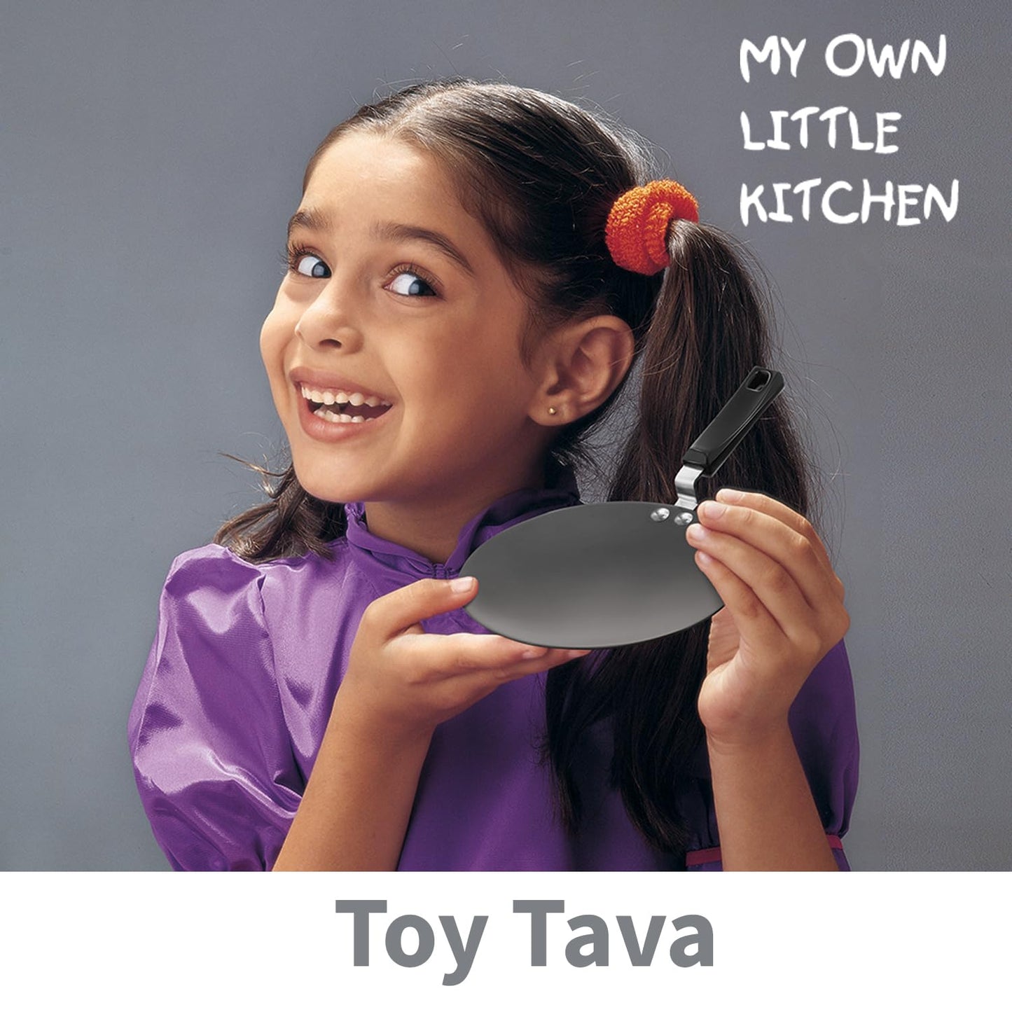 Hawkins Futura Cookware 3 Pieces Toy Kitchen Set - Toy Deep-Fry Pan, Toy Frying Pan, Toy Tava for Kids, Black (CWMIN)