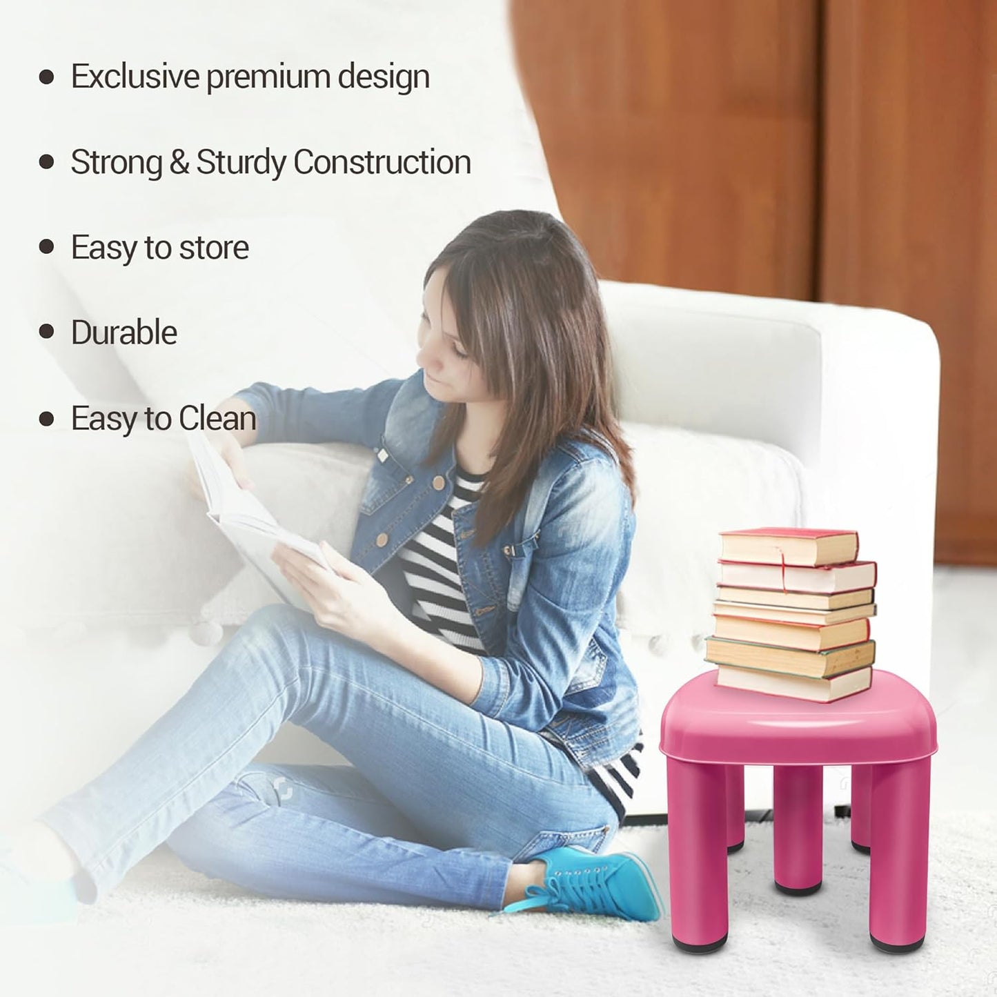 Milton BIG HARDY PATLA - Large, Pink | Comfortable Seating | Anti Skid Grip | 5 Leg Base | BPA Free | Recyclable