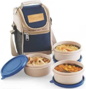 Rishabh Galaxy Stanley 3 Inside Steel Container Microwave Safe and 100% Leak Proof Lunch Box 3 Containers Lunch Box (900 ml, Thermoware)
