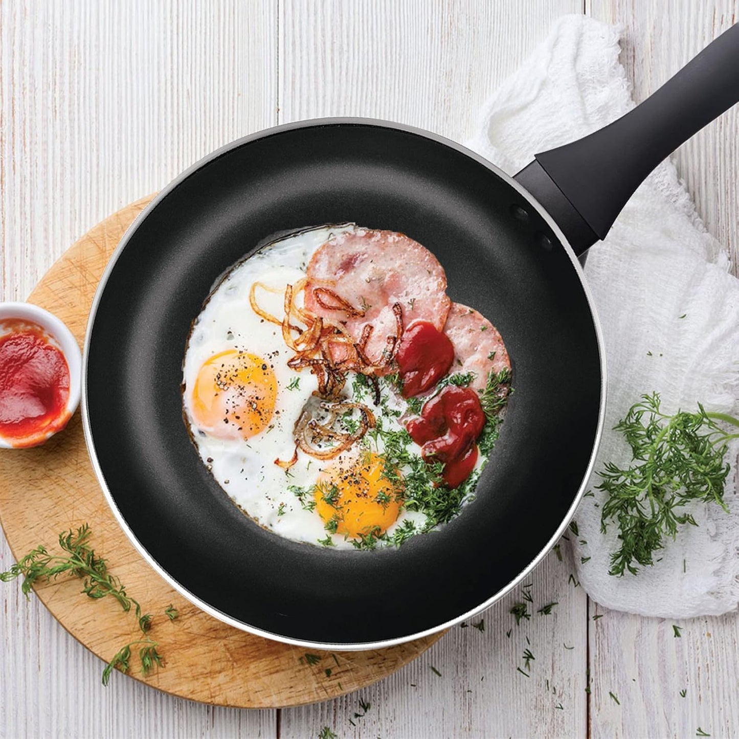 MILTON Pro cook Black Pearl Induction Fry Pan with Glass Lid, 28 cm /2.5 Litre | 1 Year Warranty