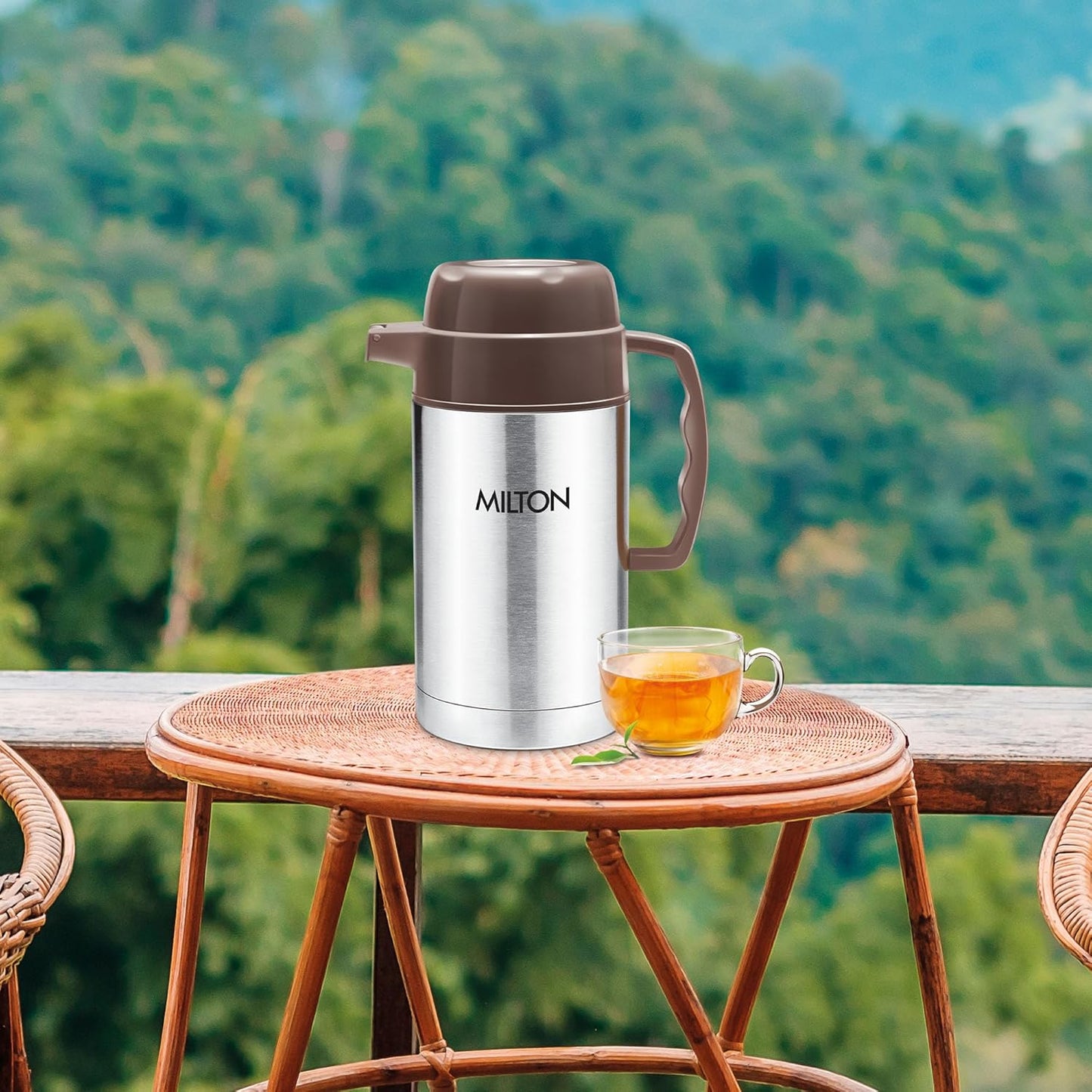 Milton Dura 1000 Stainless Steel Tuff Insulated Jug, 1000 ml, Brown | Leak Proof | Food Grade | PU Insulated | Hot & Cold