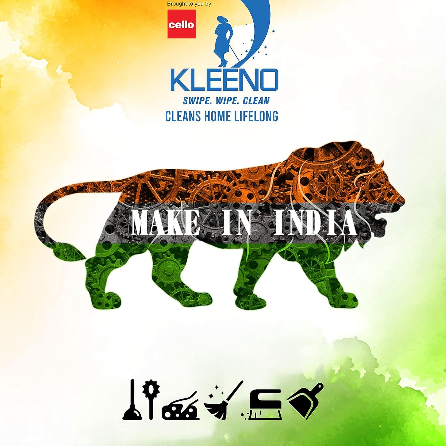 Kleeno by Cello Eco Round Toilet Brush with Stand, 1pc, Red