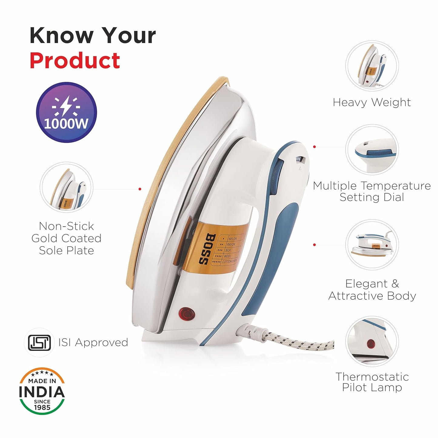 Boss Topaz - Heavy Weight Iron, 1000 Watt