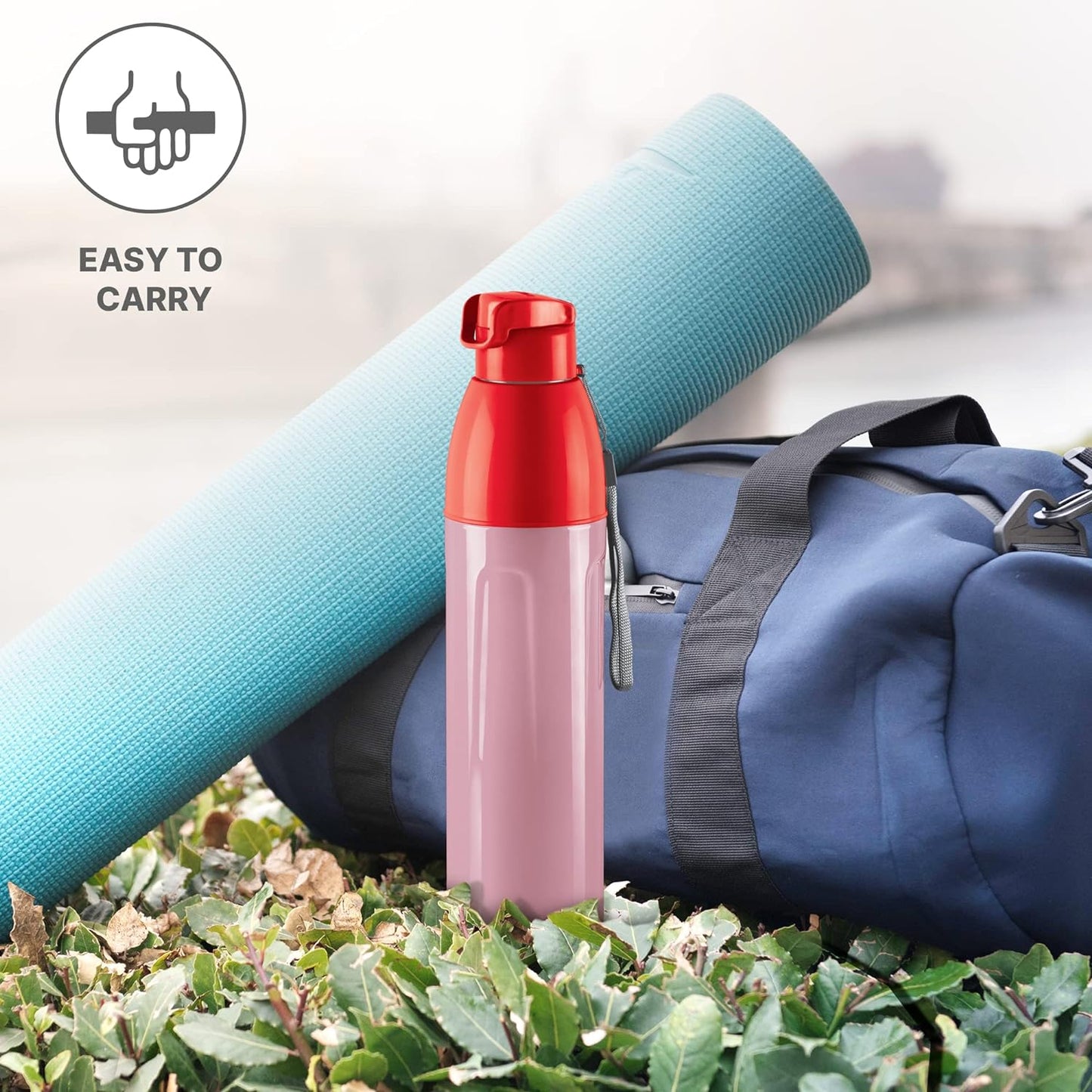 MILTON Plastic Kool Convex 1100 Insulated Inner Pet Water Bottle, 900 Ml