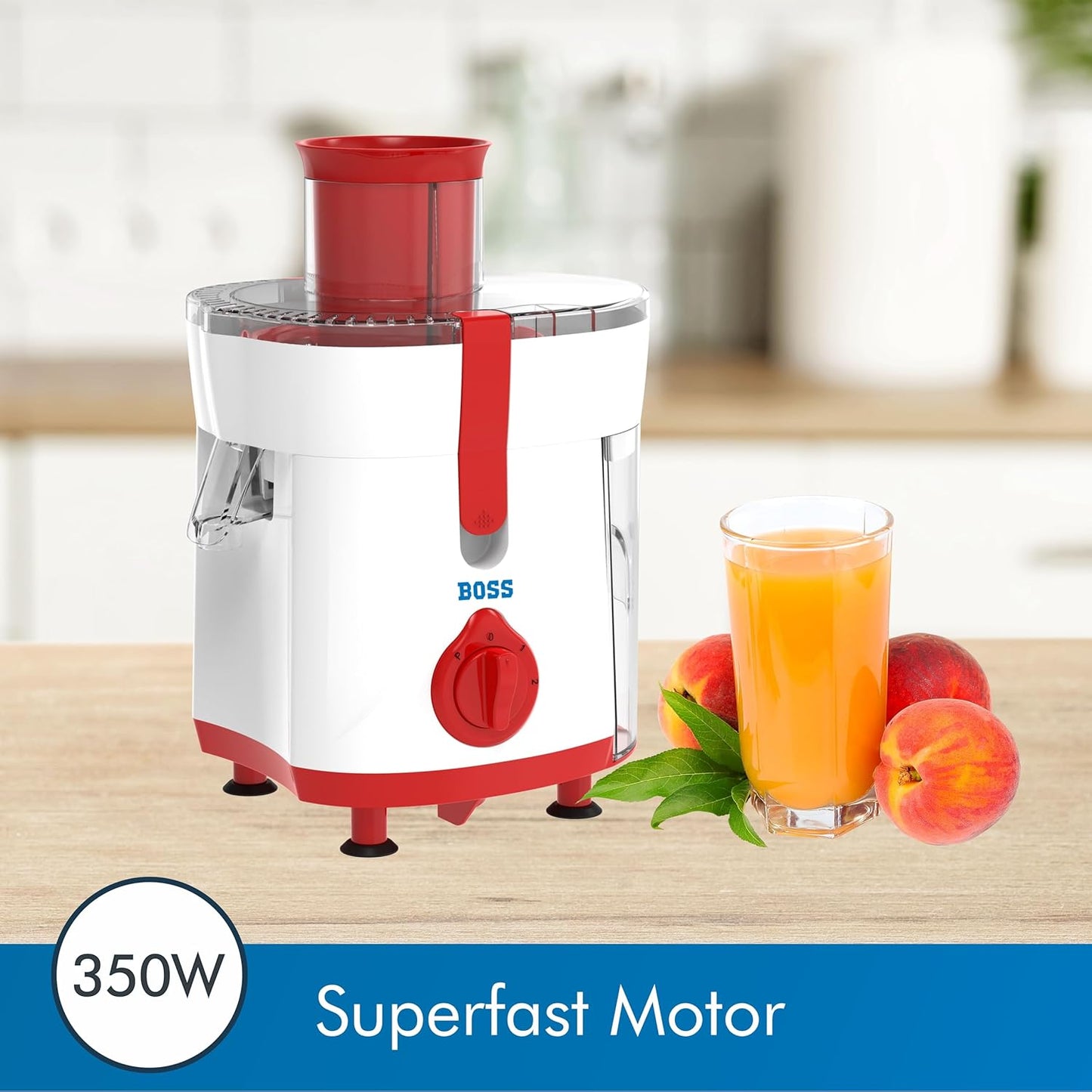 BOSS Aster Electric Juicer for Fruits & Vegetables Centrifugal Juicer 350 Watt | Juicer Mesh with SS Sieve & Pusher | Removable Pulp Container | 2 Year Warranty, Black