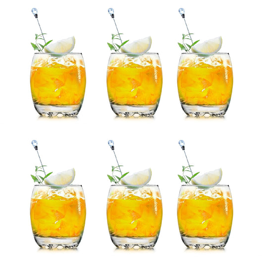 CELLO Amphio Glass Set, 210ml | Set of 6 Clear Glasses | Transparent Whisky Glass | Light weight & Easy to Clean | Perfect for Gifting | Clear